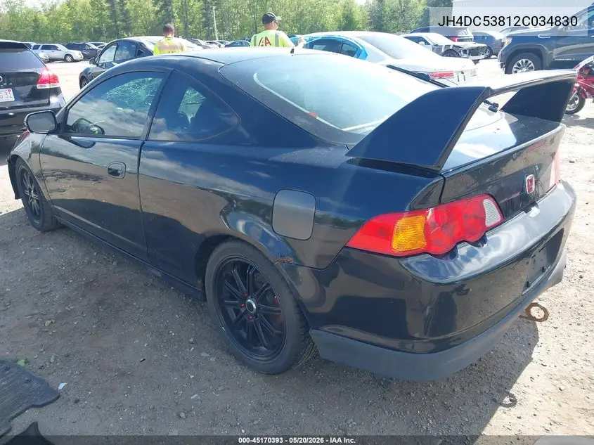 2002 Acura Rsx VIN: JH4DC53812C034830 Lot: 45170393