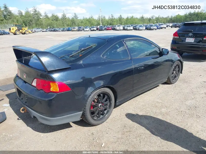 2002 Acura Rsx VIN: JH4DC53812C034830 Lot: 45170393