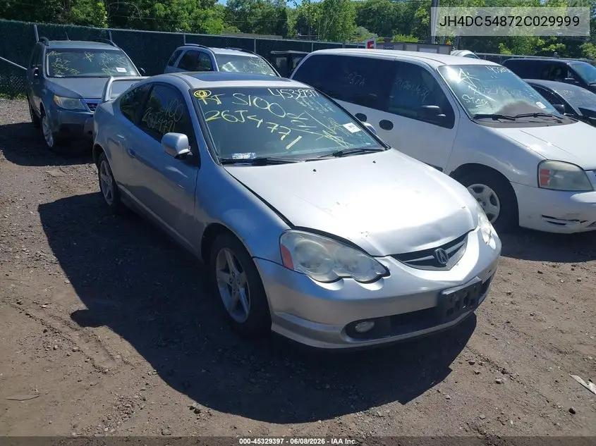 2002 Acura Rsx VIN: JH4DC54872C029999 Lot: 45329397