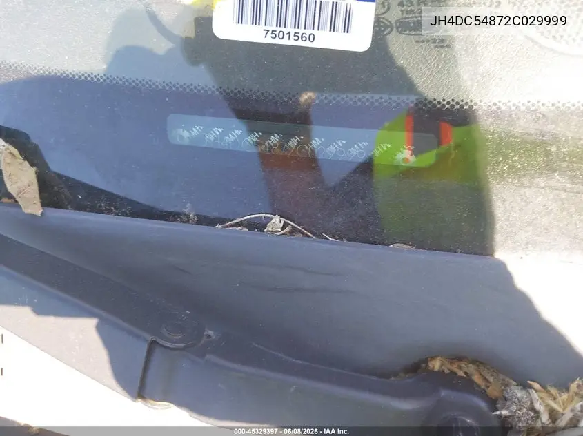 2002 Acura Rsx VIN: JH4DC54872C029999 Lot: 45329397