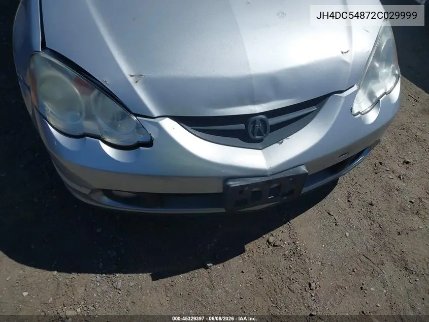 2002 Acura Rsx VIN: JH4DC54872C029999 Lot: 45329397