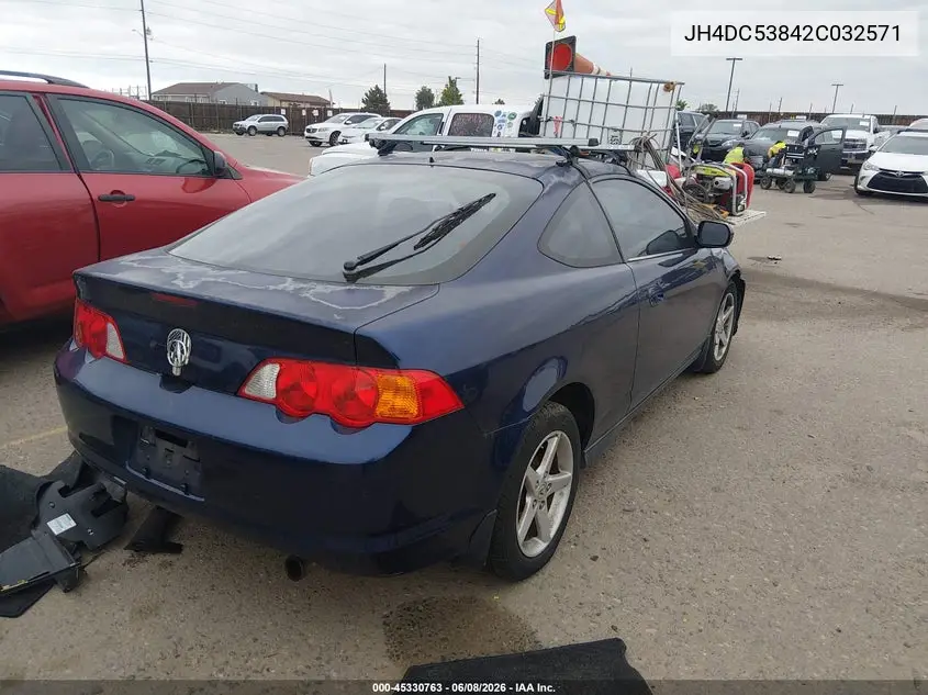 2002 Acura Rsx VIN: JH4DC53842C032571 Lot: 45330763