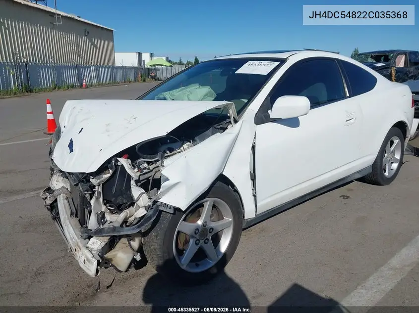 2002 Acura Rsx VIN: JH4DC54822C035368 Lot: 45335527