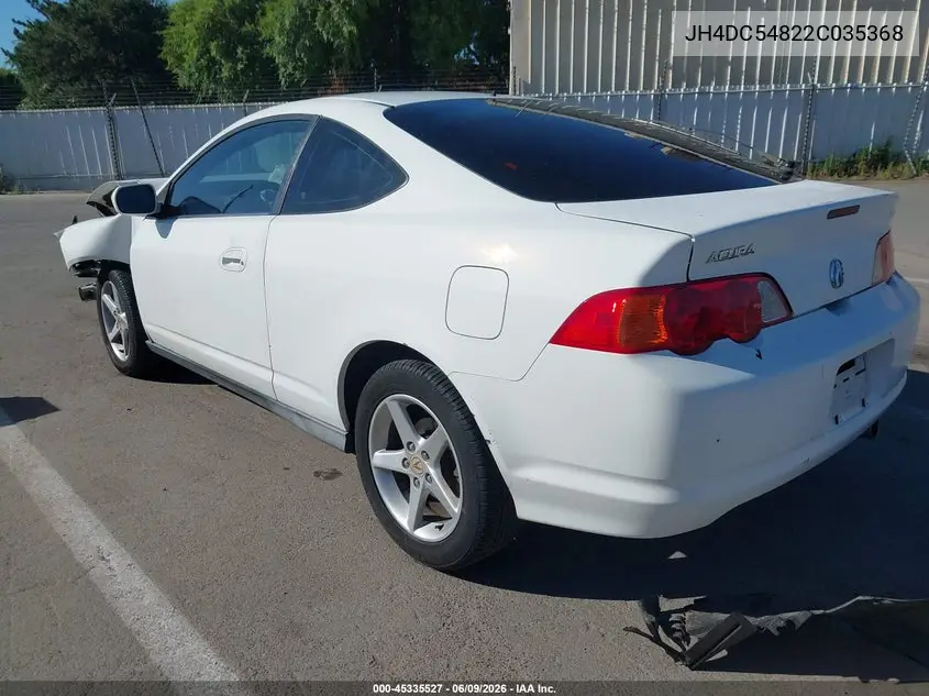 2002 Acura Rsx VIN: JH4DC54822C035368 Lot: 45335527