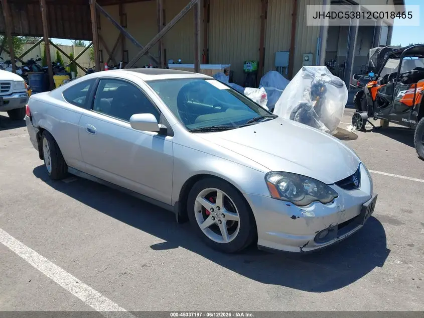 2002 Acura Rsx VIN: JH4DC53812C018465 Lot: 45337197