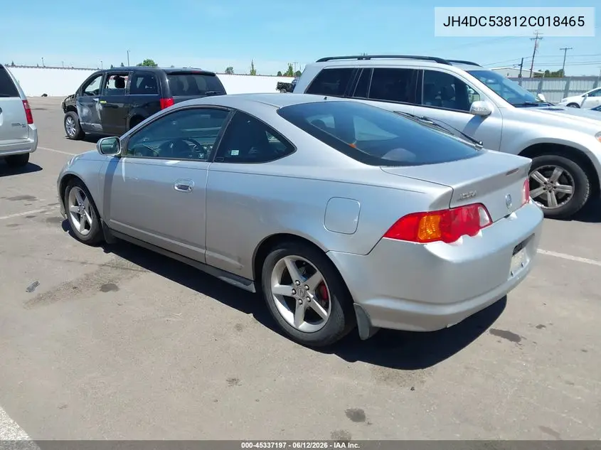 2002 Acura Rsx VIN: JH4DC53812C018465 Lot: 45337197
