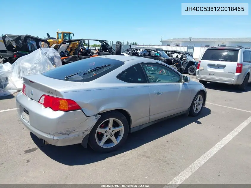 2002 Acura Rsx VIN: JH4DC53812C018465 Lot: 45337197