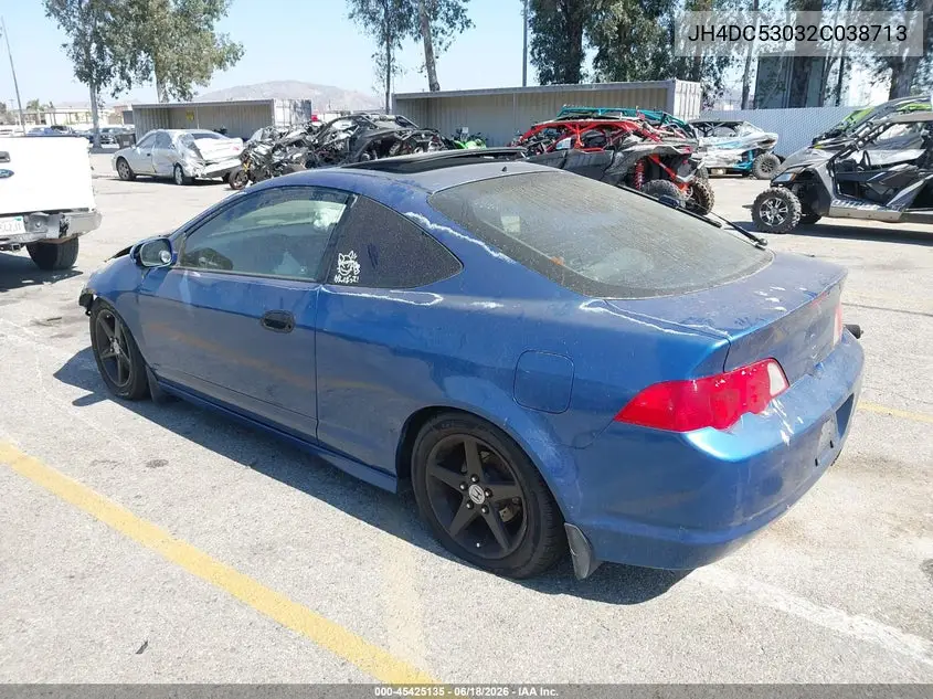 2002 Acura Rsx Type S VIN: JH4DC53032C038713 Lot: 45425135