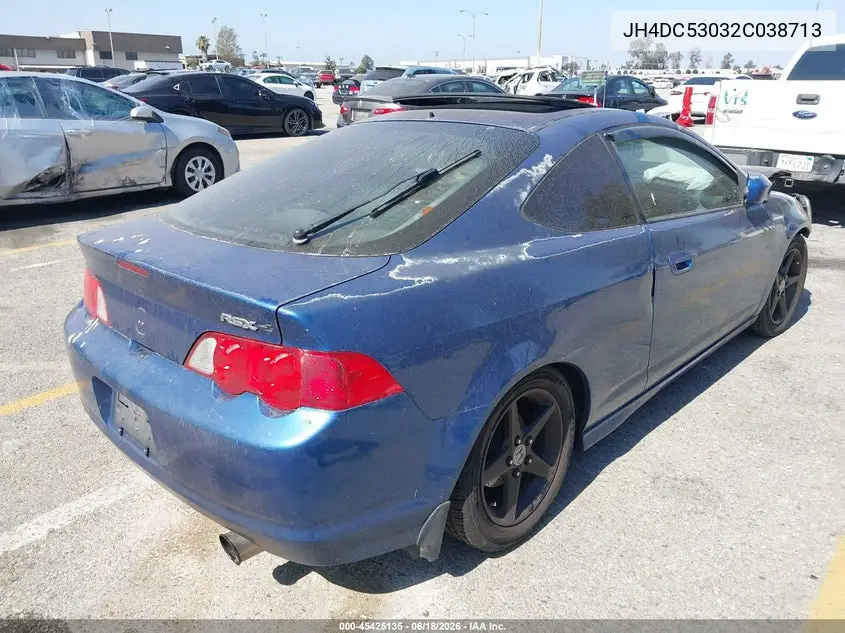 2002 Acura Rsx Type S VIN: JH4DC53032C038713 Lot: 45425135
