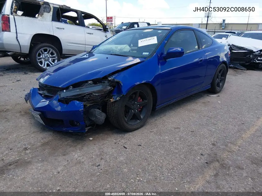 2002 Acura Rsx Type S VIN: JH4DC53092C008650 Lot: 45552059