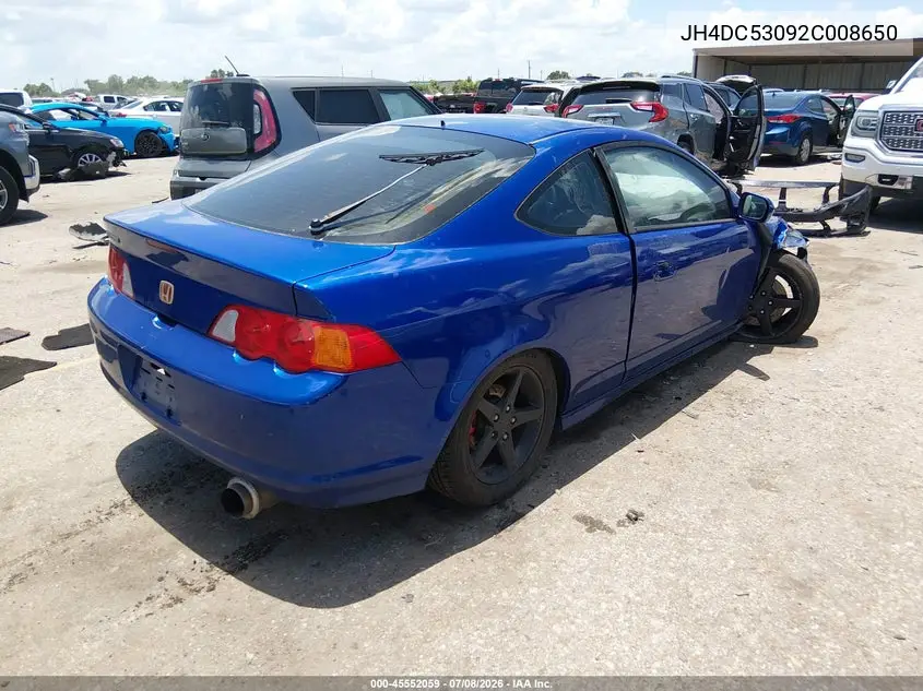 2002 Acura Rsx Type S VIN: JH4DC53092C008650 Lot: 45552059