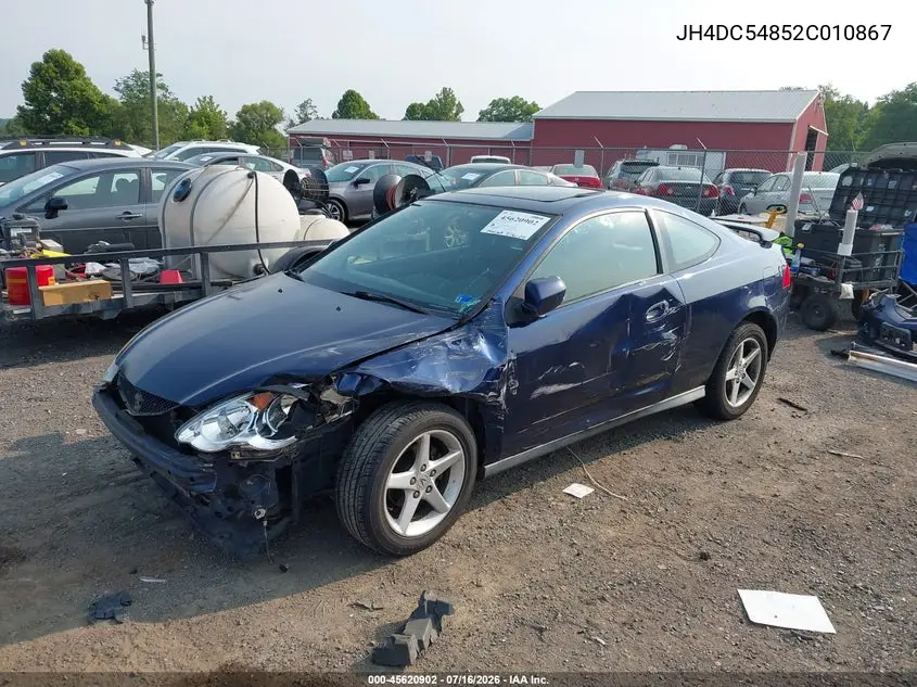 2002 Acura Rsx VIN: JH4DC54852C010867 Lot: 45620902