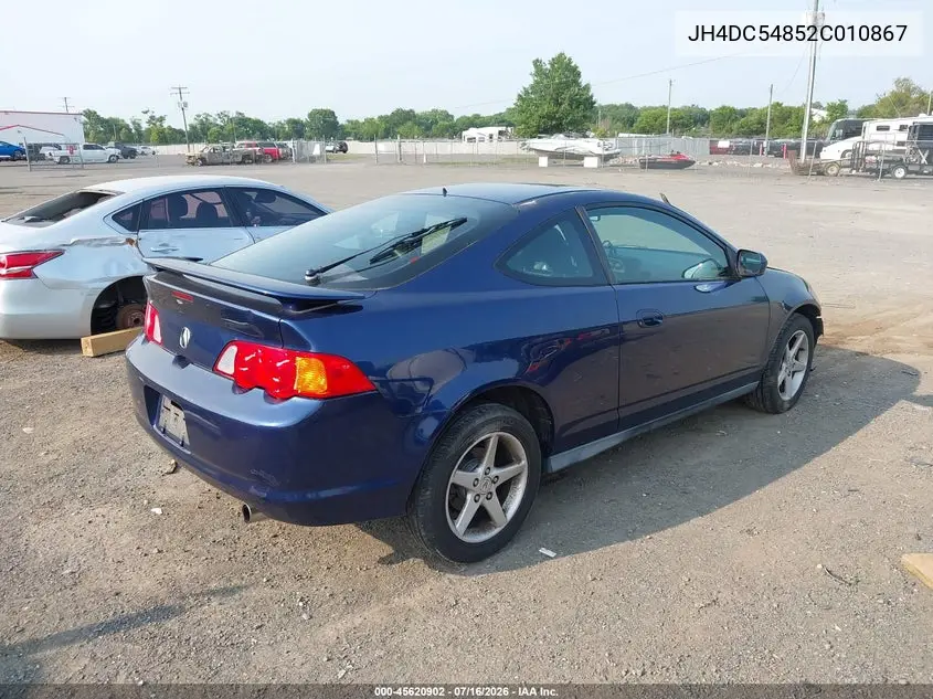 2002 Acura Rsx VIN: JH4DC54852C010867 Lot: 45620902