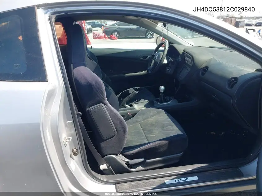 2002 Acura Rsx VIN: JH4DC53812C029840 Lot: 45688191