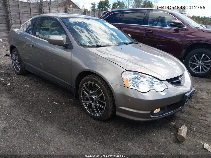 2003 Acura Rsx VIN: JH4DC54843C012756 Lot: 44981831