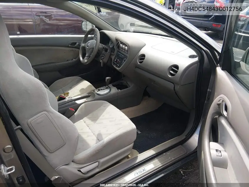 2003 Acura Rsx VIN: JH4DC54843C012756 Lot: 44981831