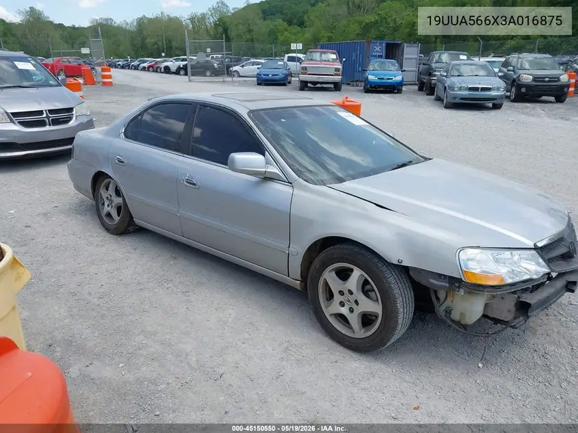 2003 Acura 3.2Tl VIN: 19UUA566X3A016875 Lot: 45150550