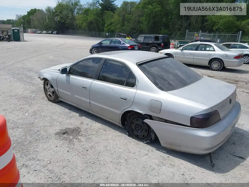 2003 Acura 3.2Tl VIN: 19UUA566X3A016875 Lot: 45150550