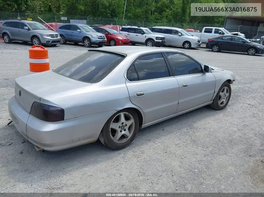 2003 Acura 3.2Tl VIN: 19UUA566X3A016875 Lot: 45150550