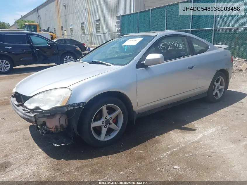 2003 Acura Rsx VIN: JH4DC54893S003458 Lot: 45284817