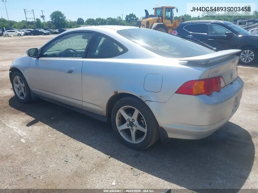 2003 Acura Rsx VIN: JH4DC54893S003458 Lot: 45284817