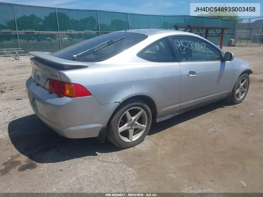 2003 Acura Rsx VIN: JH4DC54893S003458 Lot: 45284817