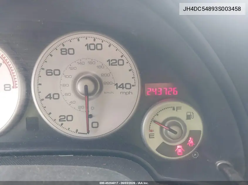 2003 Acura Rsx VIN: JH4DC54893S003458 Lot: 45284817