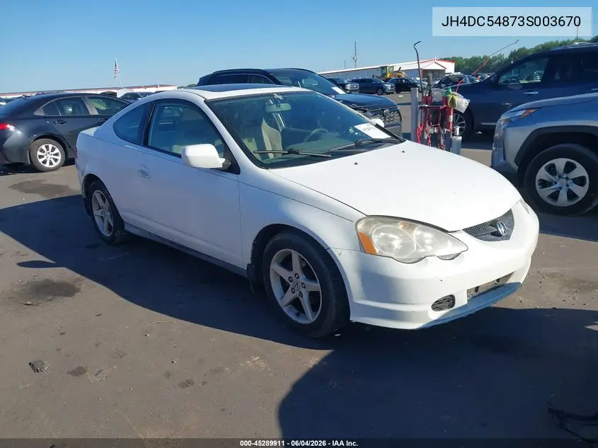 2003 Acura Rsx VIN: JH4DC54873S003670 Lot: 45289911