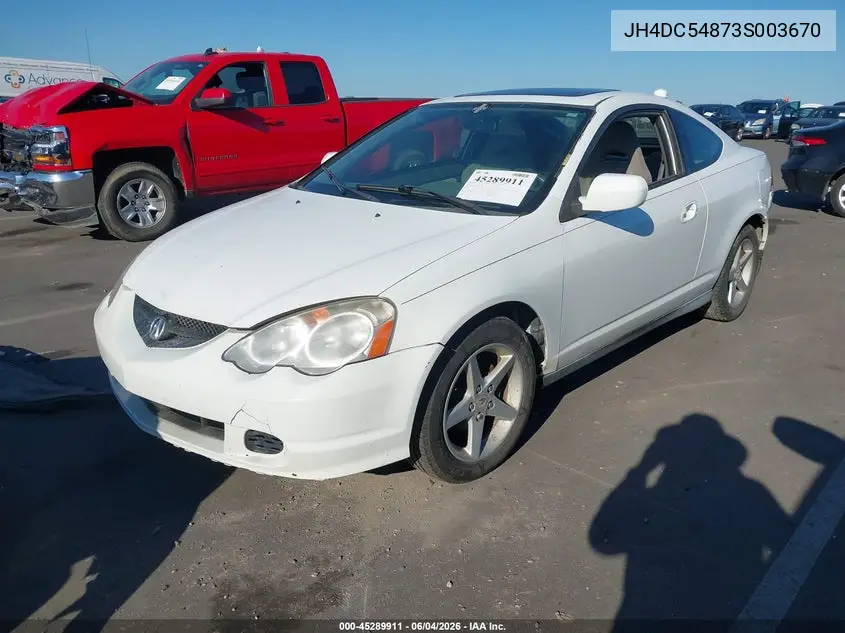 2003 Acura Rsx VIN: JH4DC54873S003670 Lot: 45289911