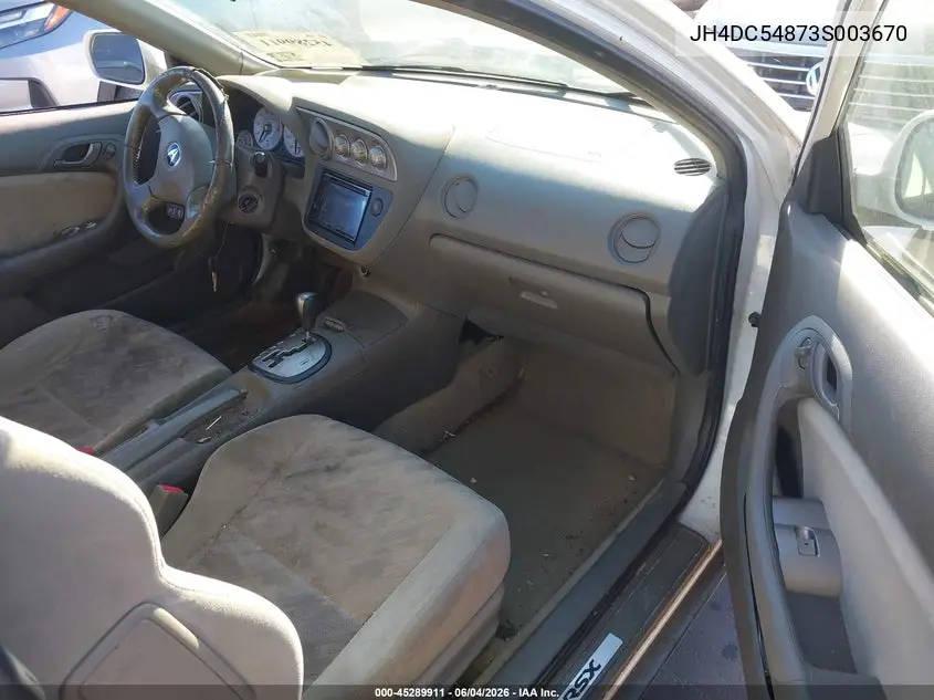 2003 Acura Rsx VIN: JH4DC54873S003670 Lot: 45289911