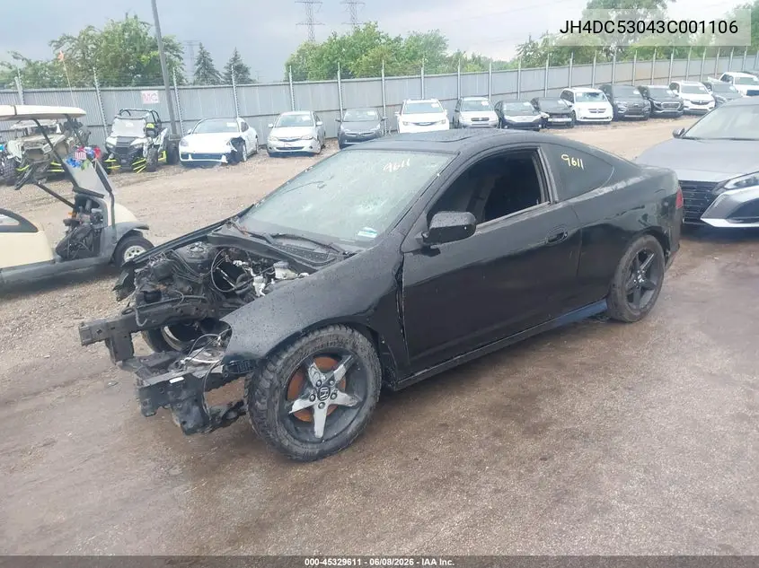 2003 Acura Rsx Type S VIN: JH4DC53043C001106 Lot: 45329611