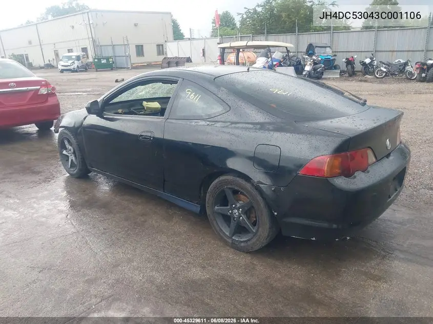 2003 Acura Rsx Type S VIN: JH4DC53043C001106 Lot: 45329611