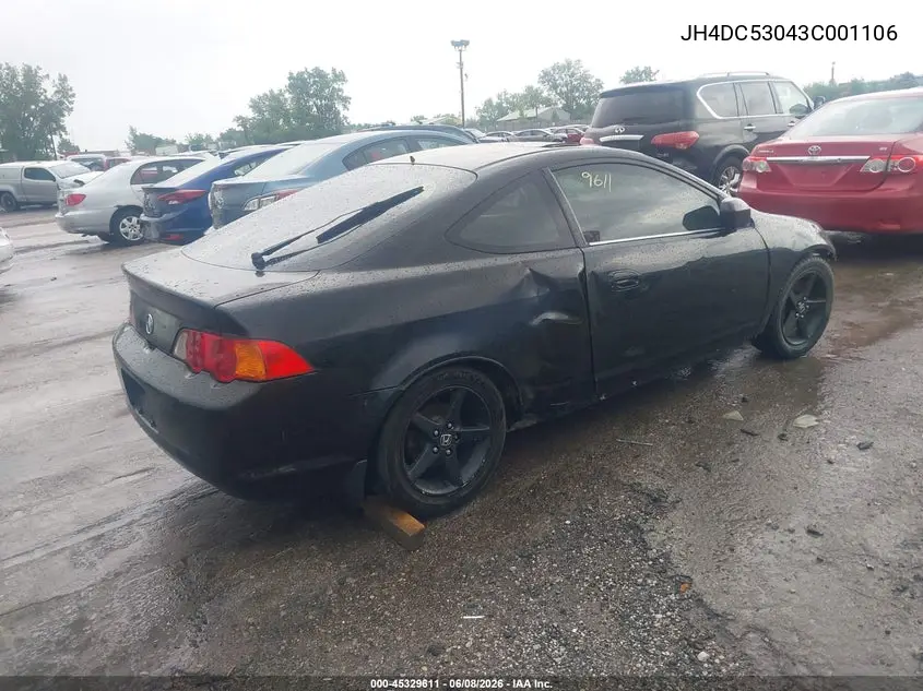 2003 Acura Rsx Type S VIN: JH4DC53043C001106 Lot: 45329611