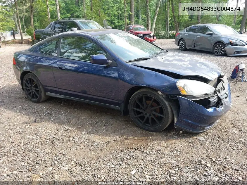 2003 Acura Rsx VIN: JH4DC54833C004874 Lot: 45351434
