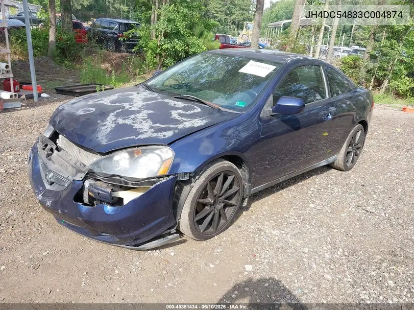 2003 Acura Rsx VIN: JH4DC54833C004874 Lot: 45351434