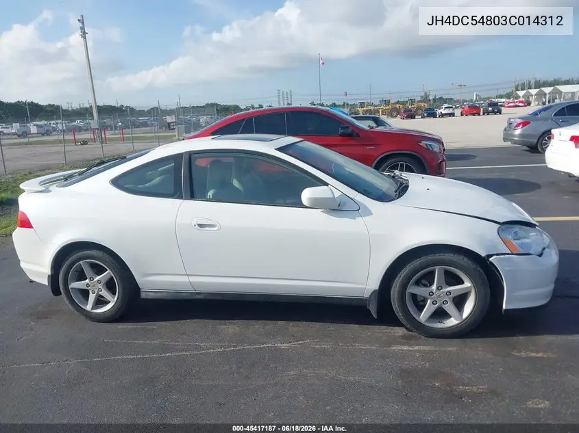 2003 Acura Rsx VIN: JH4DC54803C014312 Lot: 45417187
