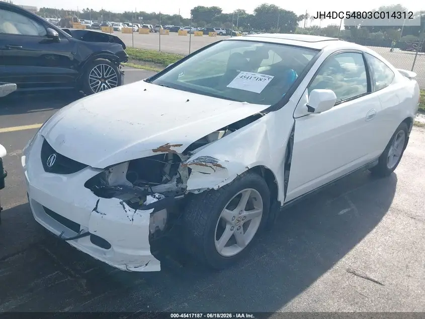 2003 Acura Rsx VIN: JH4DC54803C014312 Lot: 45417187