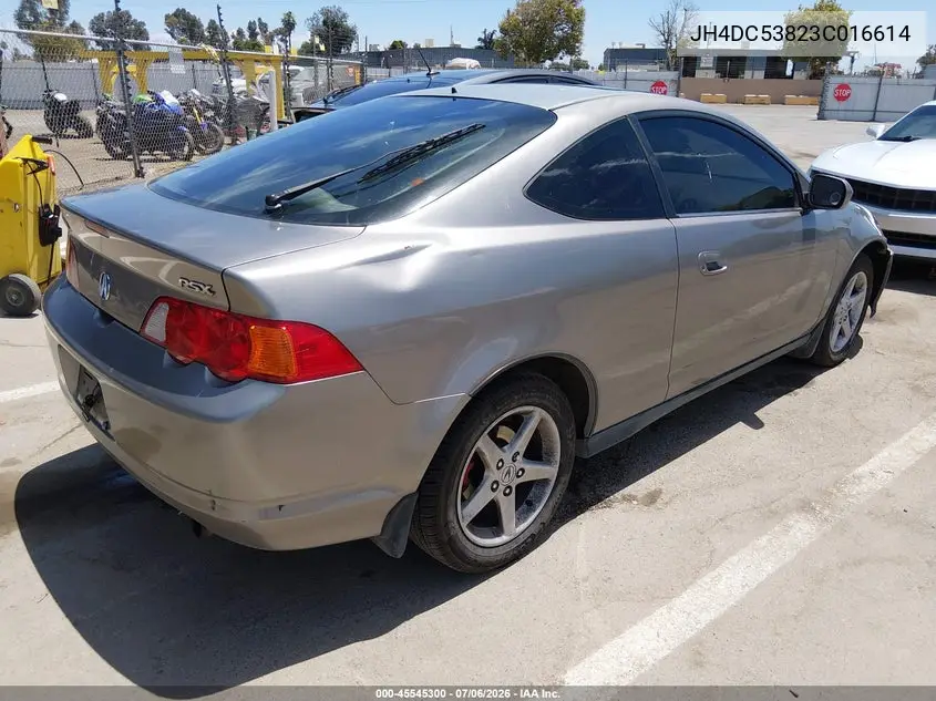 2003 Acura Rsx VIN: JH4DC53823C016614 Lot: 45545300