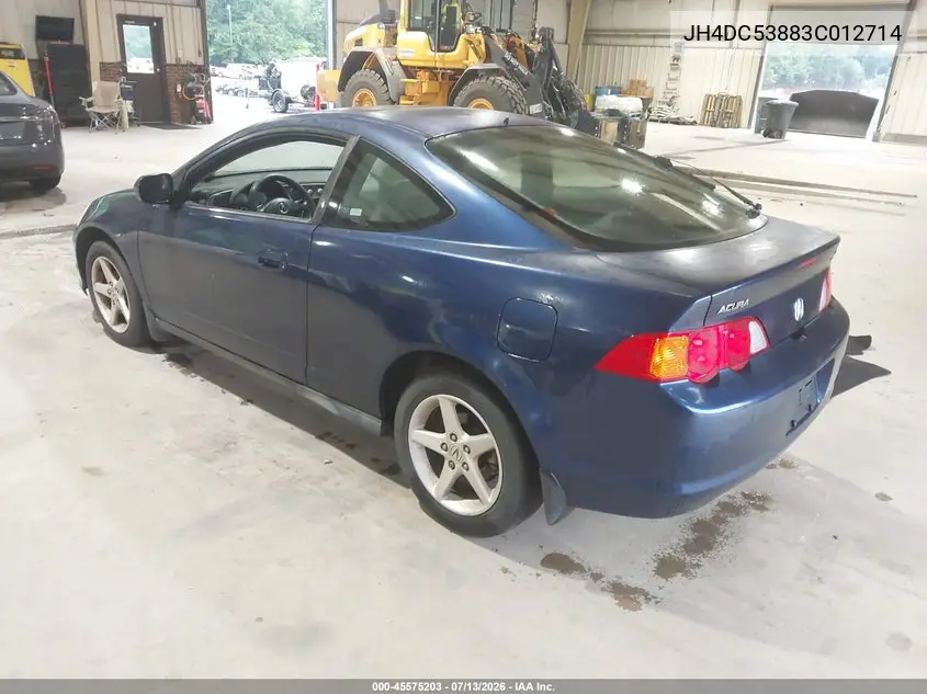 2003 Acura Rsx VIN: JH4DC53883C012714 Lot: 45575203
