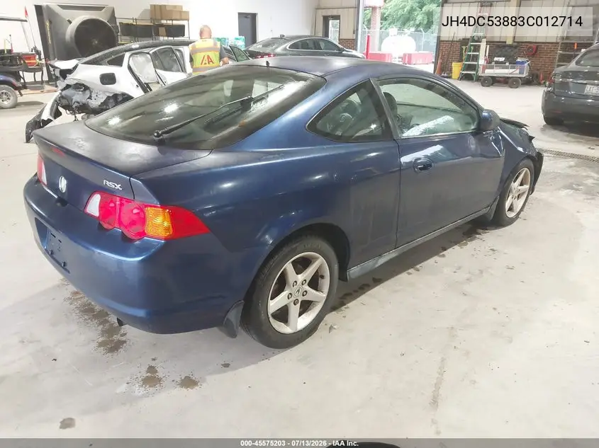 2003 Acura Rsx VIN: JH4DC53883C012714 Lot: 45575203