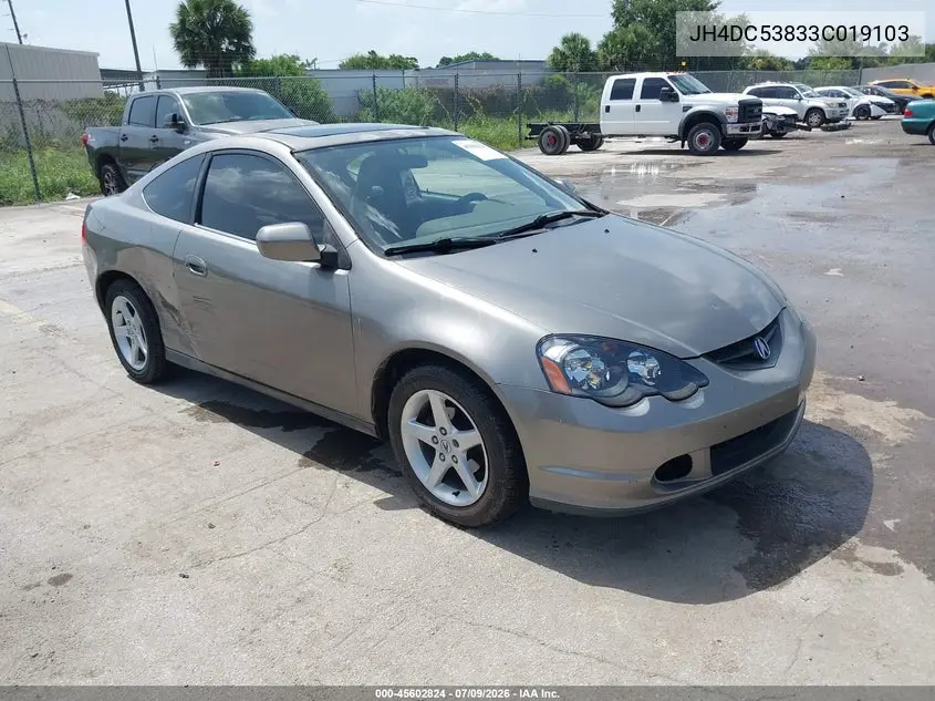 2003 Acura Rsx VIN: JH4DC53833C019103 Lot: 45602824