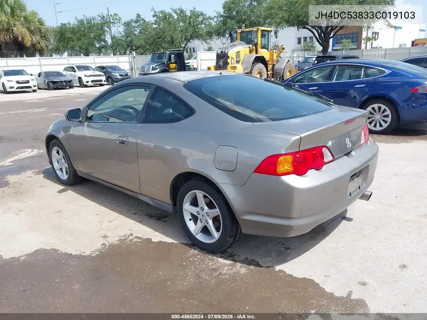 2003 Acura Rsx VIN: JH4DC53833C019103 Lot: 45602824