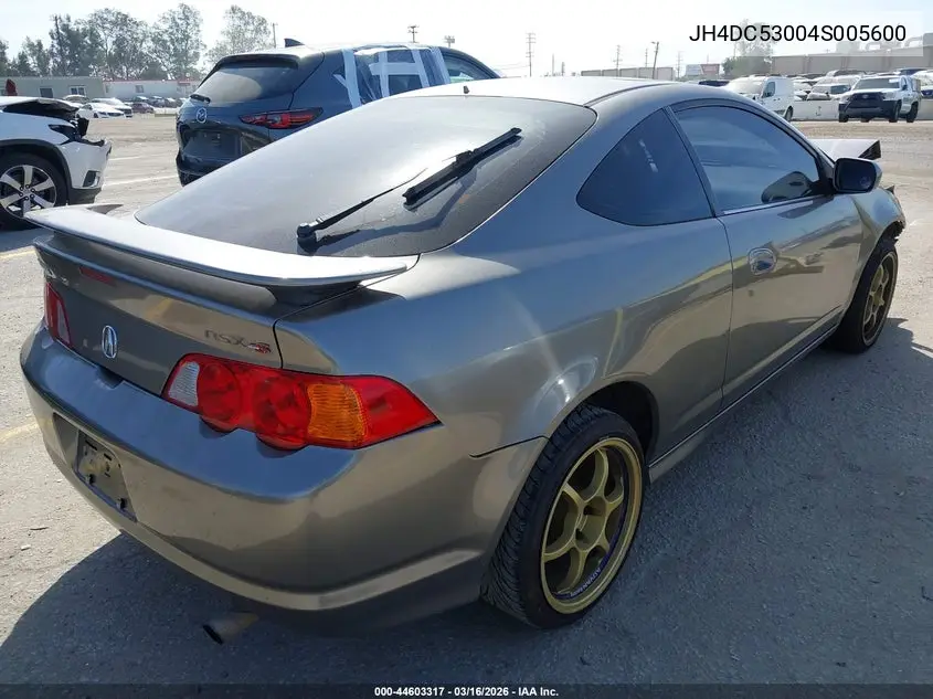 2004 Acura Rsx Type S VIN: JH4DC53004S005600 Lot: 44603317