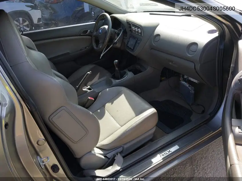 2004 Acura Rsx Type S VIN: JH4DC53004S005600 Lot: 44603317