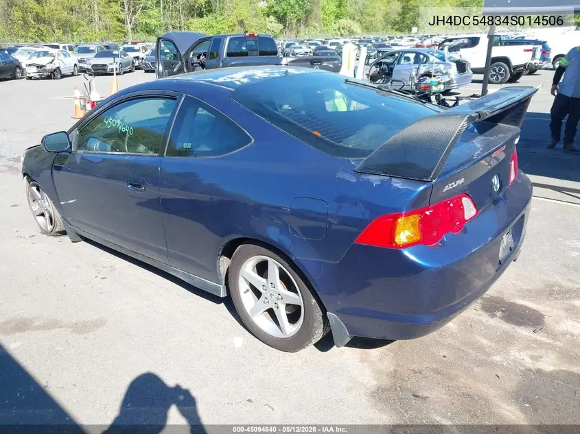 2004 Acura Rsx VIN: JH4DC54834S014506 Lot: 45094640