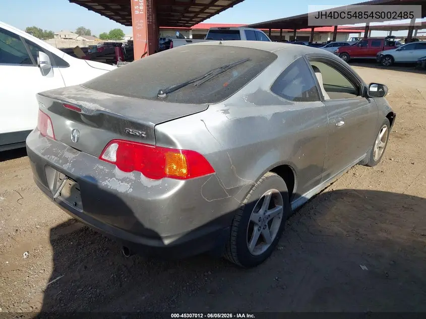 2004 Acura Rsx VIN: JH4DC54854S002485 Lot: 45307012