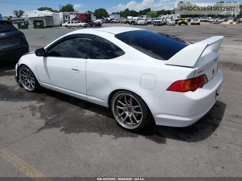 2004 Acura Rsx VIN: JH4DC53854S012502 Lot: 45323082