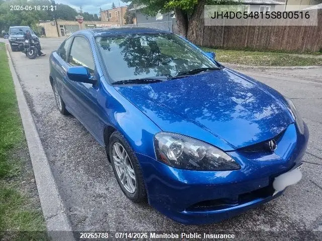 2005 Acura Rsx Premium VIN: JH4DC54815S800516 Lot: 20265788
