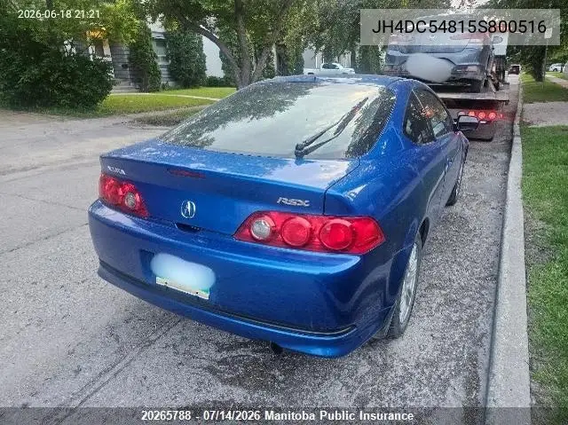 2005 Acura Rsx Premium VIN: JH4DC54815S800516 Lot: 20265788