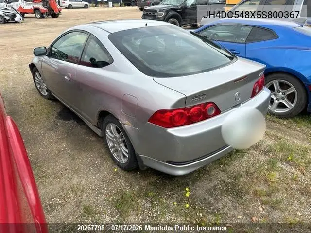 2005 Acura Rsx Premium VIN: JH4DC548X5S800367 Lot: 20267798